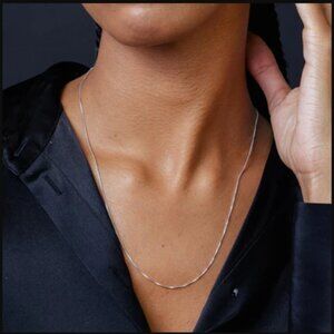 Silver 925 High Polished Box Chain 0.8mm